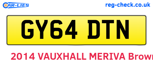 GY64DTN are the vehicle registration plates.