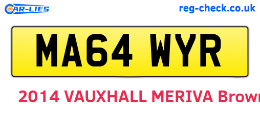 MA64WYR are the vehicle registration plates.