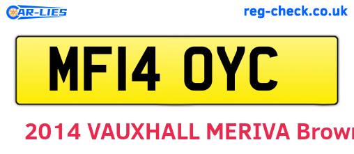 MF14OYC are the vehicle registration plates.
