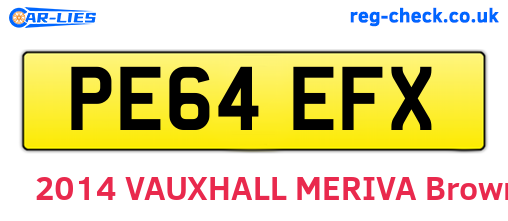 PE64EFX are the vehicle registration plates.