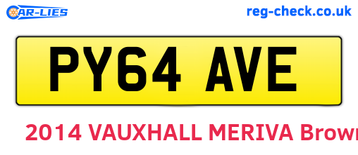 PY64AVE are the vehicle registration plates.
