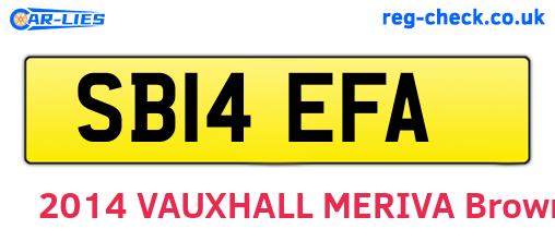 SB14EFA are the vehicle registration plates.