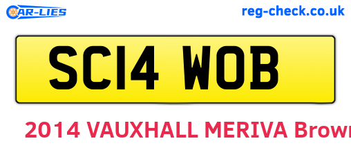 SC14WOB are the vehicle registration plates.
