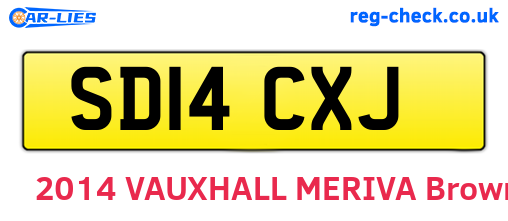 SD14CXJ are the vehicle registration plates.
