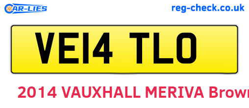 VE14TLO are the vehicle registration plates.