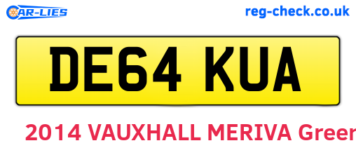 DE64KUA are the vehicle registration plates.