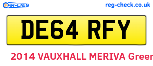 DE64RFY are the vehicle registration plates.