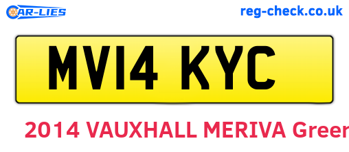MV14KYC are the vehicle registration plates.