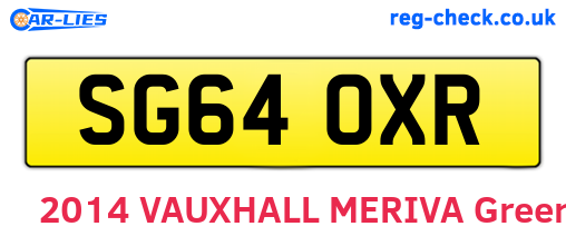 SG64OXR are the vehicle registration plates.