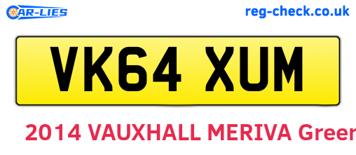 VK64XUM are the vehicle registration plates.