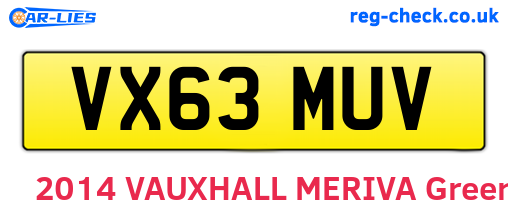 VX63MUV are the vehicle registration plates.