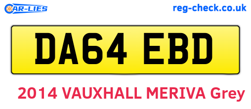 DA64EBD are the vehicle registration plates.