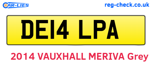 DE14LPA are the vehicle registration plates.
