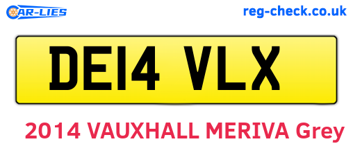 DE14VLX are the vehicle registration plates.