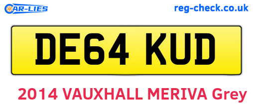 DE64KUD are the vehicle registration plates.