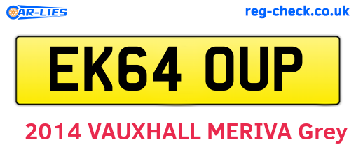 EK64OUP are the vehicle registration plates.