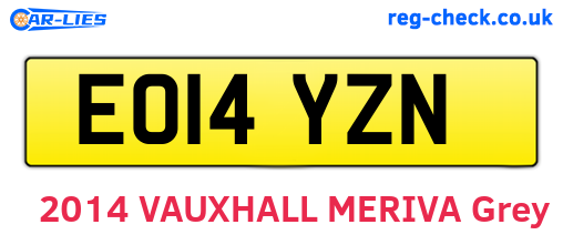 EO14YZN are the vehicle registration plates.