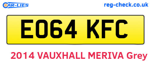 EO64KFC are the vehicle registration plates.