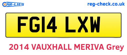 FG14LXW are the vehicle registration plates.