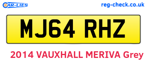 MJ64RHZ are the vehicle registration plates.