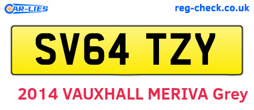 SV64TZY are the vehicle registration plates.