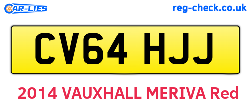 CV64HJJ are the vehicle registration plates.