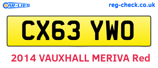 CX63YWO are the vehicle registration plates.
