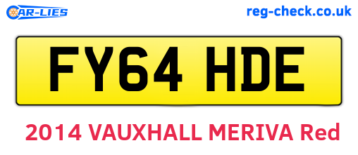 FY64HDE are the vehicle registration plates.