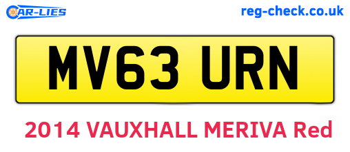 MV63URN are the vehicle registration plates.