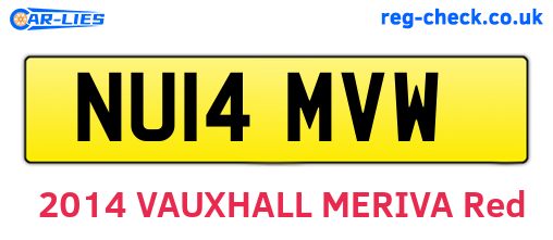 NU14MVW are the vehicle registration plates.
