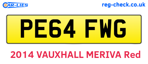 PE64FWG are the vehicle registration plates.