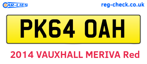 PK64OAH are the vehicle registration plates.