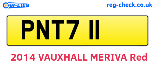 PNT711 are the vehicle registration plates.