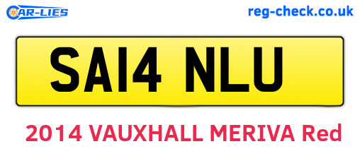 SA14NLU are the vehicle registration plates.
