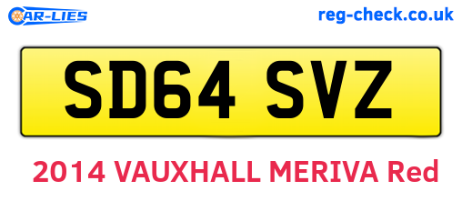 SD64SVZ are the vehicle registration plates.