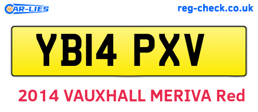 YB14PXV are the vehicle registration plates.