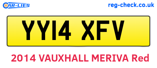 YY14XFV are the vehicle registration plates.