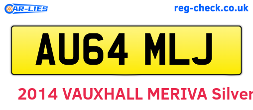 AU64MLJ are the vehicle registration plates.