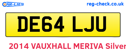 DE64LJU are the vehicle registration plates.