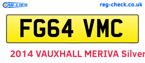 FG64VMC are the vehicle registration plates.
