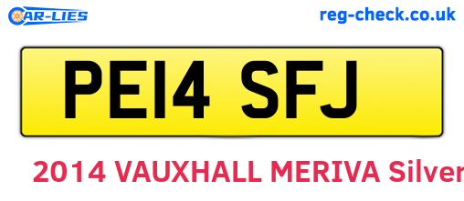 PE14SFJ are the vehicle registration plates.