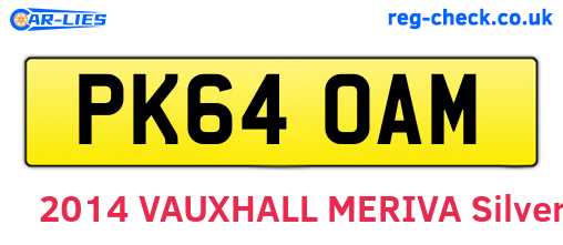 PK64OAM are the vehicle registration plates.