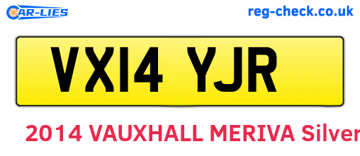 VX14YJR are the vehicle registration plates.