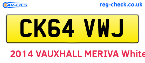 CK64VWJ are the vehicle registration plates.