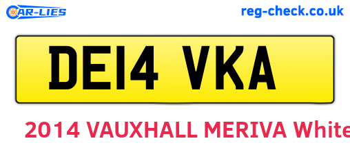 DE14VKA are the vehicle registration plates.