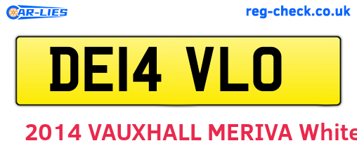 DE14VLO are the vehicle registration plates.