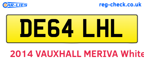 DE64LHL are the vehicle registration plates.