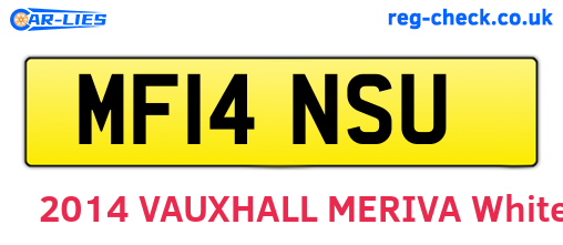 MF14NSU are the vehicle registration plates.