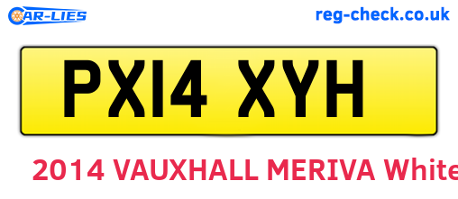 PX14XYH are the vehicle registration plates.