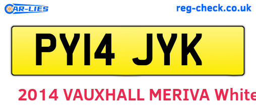 PY14JYK are the vehicle registration plates.
